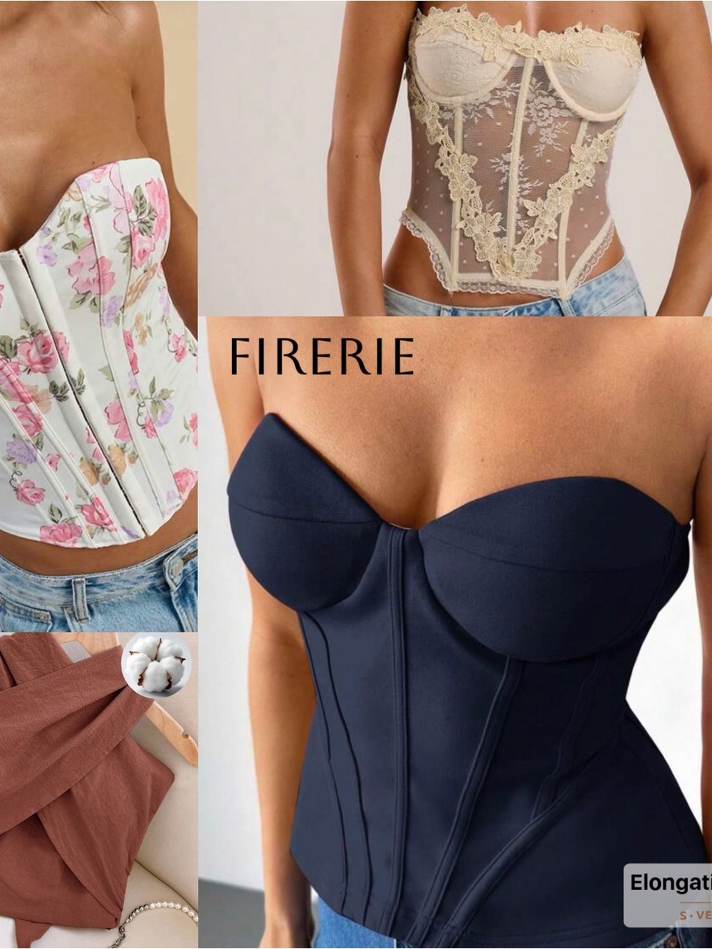 SHEIN  sz s set of 4 new Women's Strapless Longline Corset Bustier -